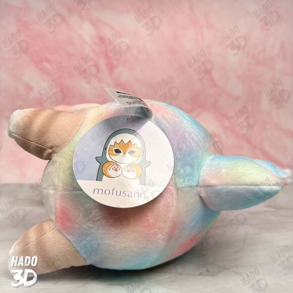 Mofusand Pastel Shark Cat BIG Plush Marble Rainbow Meow Japan Exclusive New - Picture 7 of 7